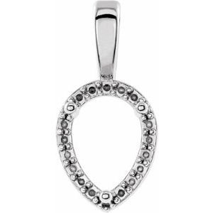 14K Witgoud 8x5 mm Peer 3-Prong Halo-stijl Hanger Montuur