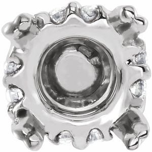 14K Witgoud 5 mm Rond.05 CTW Natuurlijke Diamant Semi-Gezet Hidden Halo-stijl Zetkop met stift - Afbeelding 2