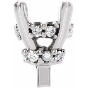 14K Witgoud 5 mm Rond.05 CTW Natuurlijke Diamant Semi-Gezet Hidden Halo-stijl Zetkop met stift