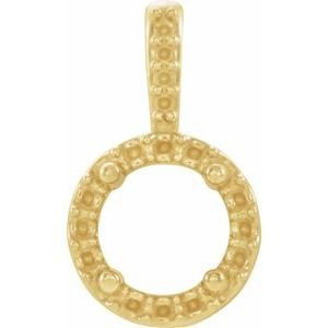 14K Geelgoud  5 mm Rond 4-Prong Halo-stijl Hanger Montuur