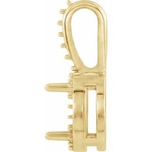 18K Geelgoud 5x5 mm Cushion 4-Prong Halo-stijl Hanger Montuur - Afbeelding 2