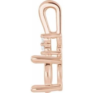 14K Roségoud 6x4 mm Ovaal .03 CTW Natuurlijke Diamant Semi-Gezet Hanger - Afbeelding 2