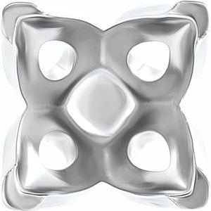 14K Witgoud 6.5 mm Princess 4-Prong Tulp-zetting Zetkop met stift - Afbeelding 2