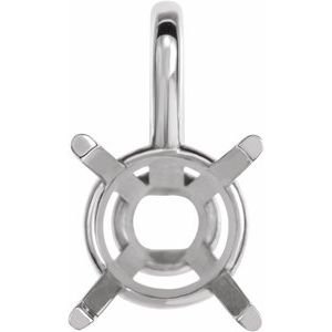 18K Witgoud 8 mm Rond 4-Prong Hanger Montuur