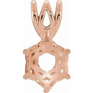 14K Roségoud 7.5 mm Rond 6-Prong Hanger Montuur