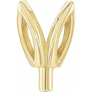 14K Geelgoud 5.2 mm Rond 4-Prong Tulp-zetting Zetkop met stift