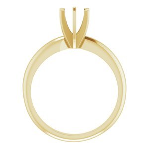 14K Geelgoud 5.0-5.3 mm Rond Lichtgewicht 6-Prong Solitair Verlovings Ring Montuur - Afbeelding 2