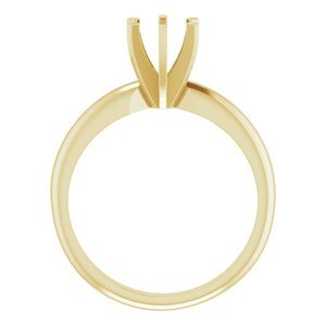 14K Geelgoud 5.7-6.0 mm Rond Lichtgewicht 6-Prong Solitair Verlovings Ring Montuur - Afbeelding 2