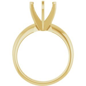 14K Geelgoud 7.8-8.6 mm Rond Lichtgewicht 6-Prong Solitair Verlovings Ring Montuur - Afbeelding 2