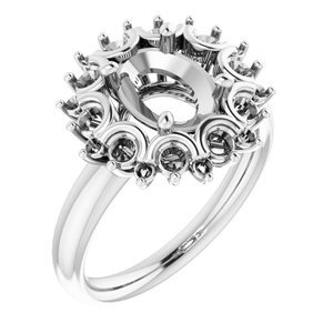 18K Witgoud 9x7 mm Ovaal Ring Montuur
