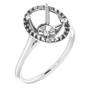 18K Witgoud 9x7 mm Ovaal Ring Montuur