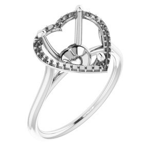 18K Witgoud 9x9 mm Hart Ring Montuur