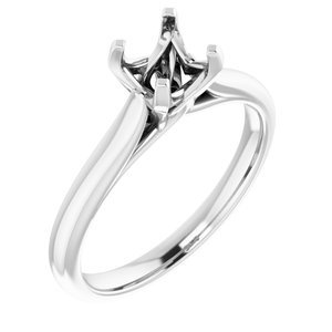 14K Witgoud 4.5 mm Princess Verlovings Ring Montuur