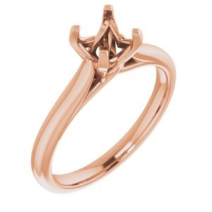 18K Roségoud 4.5x4.5 mm Princess Verlovings Ring Montuur