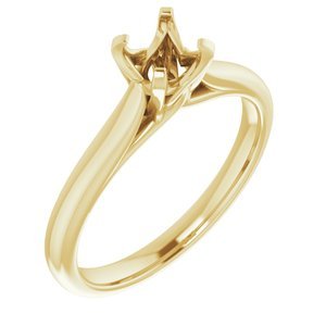 14K Geelgoud 5.2 mm Rond Verlovings Ring Montuur