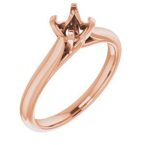 14K Roségoud 5.2 mm Rond Verlovings Ring Montuur