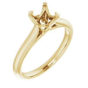 14K Geelgoud 6.5 mm Rond Verlovings Ring Montuur