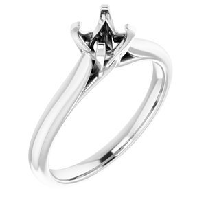 14K Witgoud 5 mm Cushion Verlovings Ring Montuur