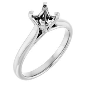 14K Witgoud 6 mm Cushion Verlovings Ring Montuur