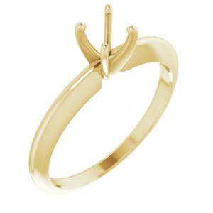14K Geelgoud 4.2-4.9 mm Rond 4-Prong Comvoort-fit Solitair Ring Montuur