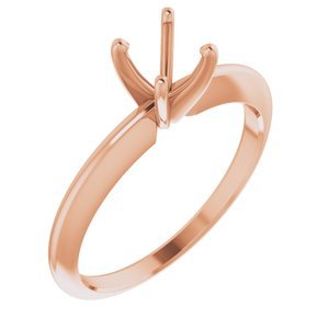 14K Roségoud 5.4-5.7 mm Rond 4-Prong Comvoort-fit Solitair Ring Montuur