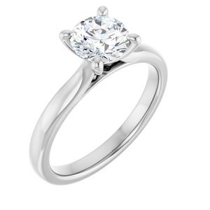 14K Roségoud 6 mm Cushion Verlovings Ring Montuur - Afbeelding 5