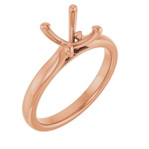 14K Roségoud 7.4 mm Rond Solitair Verlovings Ring Montuur