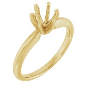 14K Geelgoud  5.7-6 mm Rond 6-Prong Solitair Ring Montuur
