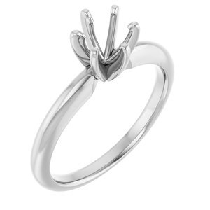 14K Witgoud 5.4-5.7 mm Rond 6-Prong Solitair Ring Montuur