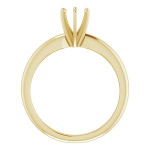 14K Geelgoud 5.4-5.7 mm Rond 6-Prong Solitair Ring Montuur - Afbeelding 2