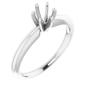 14K Witgoud 4.2-4.9 mm Rond 6-Prong Solitair Ring Montuur