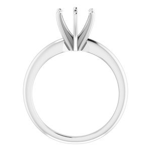 14K Witgoud 7.3-7.7 mm Rond 6-Prong Solitair Ring Montuur - Afbeelding 2