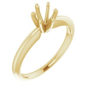 14K Geelgoud 5-5.3 mm Rond 6-Prong Solitair Ring Montuur
