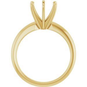 14K Geelgoud 7.8-8.6 mm Rond 6-Prong Solitair Ring Montuur - Afbeelding 2