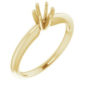 14K Geelgoud 4.2-4.9 mm Rond 6-Prong Solitair Ring Montuur