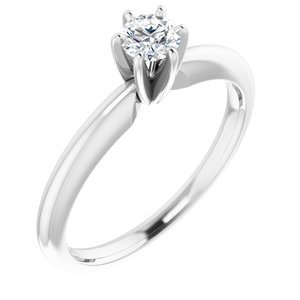 14K Witgoud 10.2-10.6 mm Rond 6-Prong Solitair Ring Montuur
