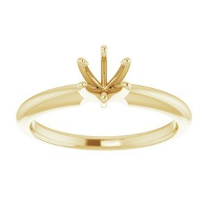 14K Geelgoud 5.4-5.7 mm Rond 6-Prong Solitair Ring Montuur - Afbeelding 3