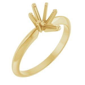 14K Geelgoud 8.5x5 mm Peer Lichtgewicht 6-Prong Solitair Verlovings Ring Montuur