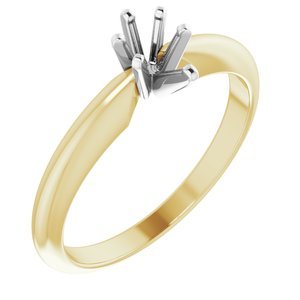 14K Geel/Witgoud 5.5x3.5 mm Peer 6-Prong Montuur