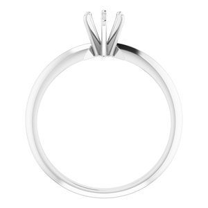 14K Witgoud 7x4.5 mm Peer Lichtgewicht 6-Prong Solitair Verlovings Ring Montuur - Afbeelding 2