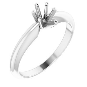 14K Witgoud 6x4 mm Peer 6-Prong Ring Montuur