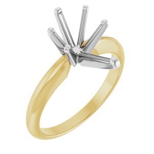 14K Geel/Witgoud 11.5x7 mm Peer 6-Prong Ring Montuur