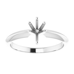 14K Witgoud 7x4.5 mm Peer Lichtgewicht 6-Prong Solitair Verlovings Ring Montuur - Afbeelding 3