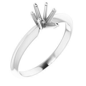 14K Witgoud 6.5x4.5 mm Peer 6-Prong Ring Montuur