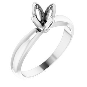 18K Witgoud 5.8-6.2 mm Rond 4-Prong Tulp-zetting Solitair Verlovings Ring Montuur