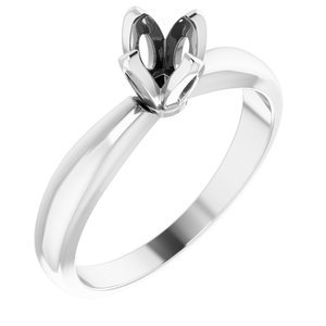 18K Witgoud 4.8-5.7 mm Rond 4-Prong Tulp-zetting Solitair Verlovings Ring Montuur