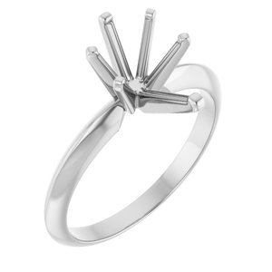 14K Witgoud 10.5x6.5 mm Peer Lichtgewicht 6-Prong Solitair Verlovings Ring Montuur