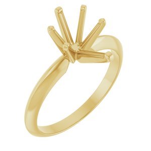 14K Geelgoud 10.5x6.5 mm Peer Lichtgewicht 6-Prong Solitair Verlovings Ring Montuur