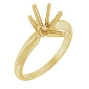 14K Geelgoud 10.5x6.5 mm Peer Zwaar 6-Prong Verlovings Ring Montuur