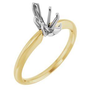 14K Geel & Witgoud 9.3x4.5 mm Marquise Solitair Verlovings Ring Montuur